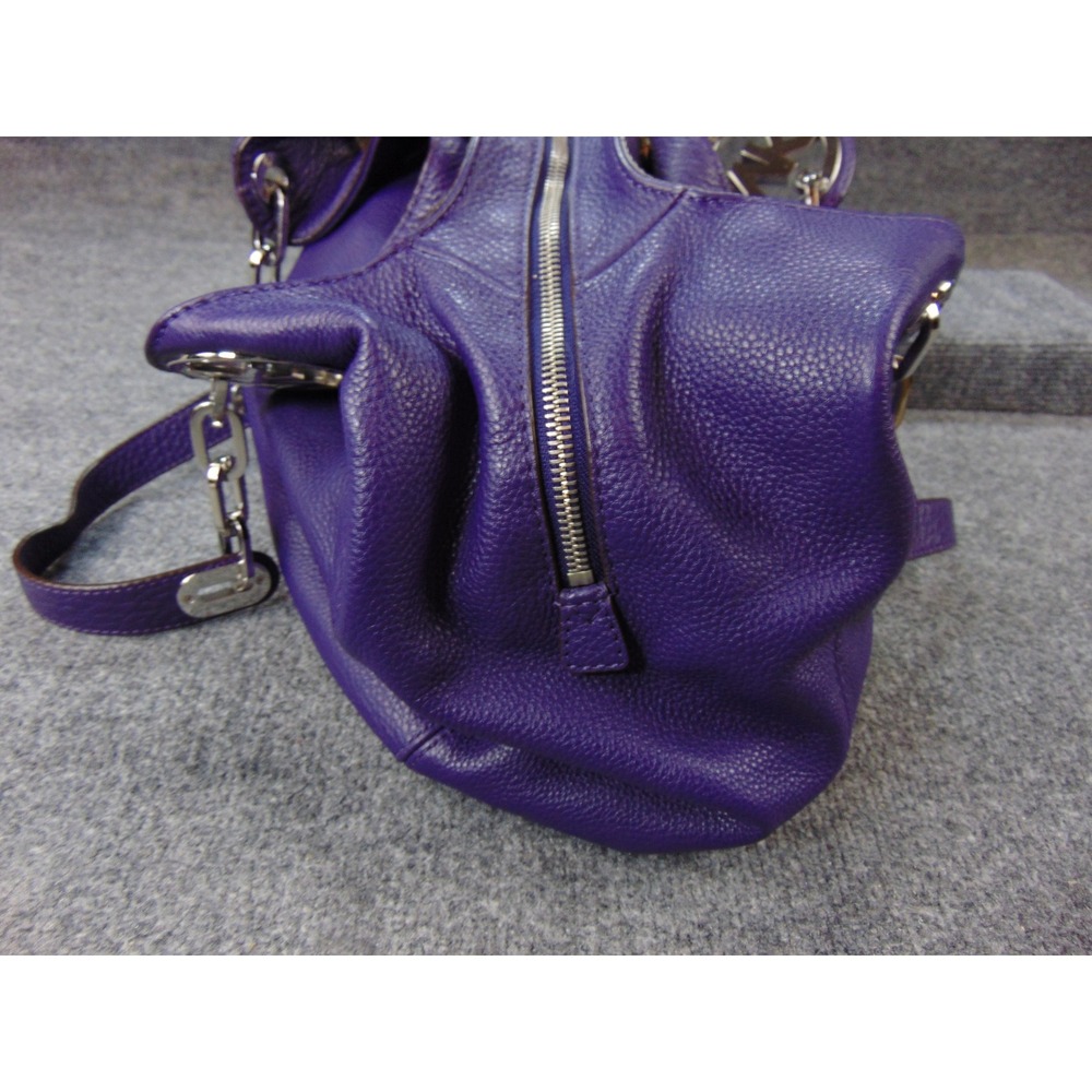 Michael Kors Fulton Large Hobo Purple Pebbled Leather Bag Purse 30H3SFTE3L - Picture 9 of 16